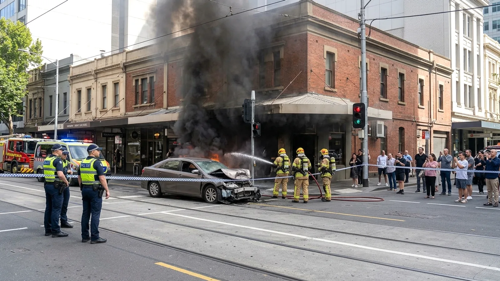 Hỏa hoạn nghiêm trọng tại khu trung tâm Melbourne sau vụ đâm xe và phóng hỏa
