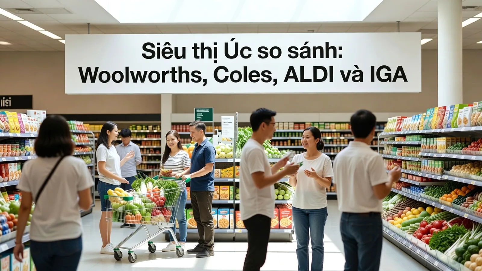 Sieu thi Uc so sanh: Woolworths, Coles, ALDI va IGA